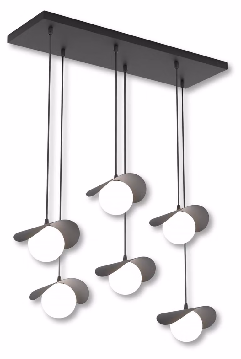 Lampada a sospensione RITUAL bianco e nero 6xG9x15W in metallo, dimensioni: 120x75x32 cm, IP20, Emibig