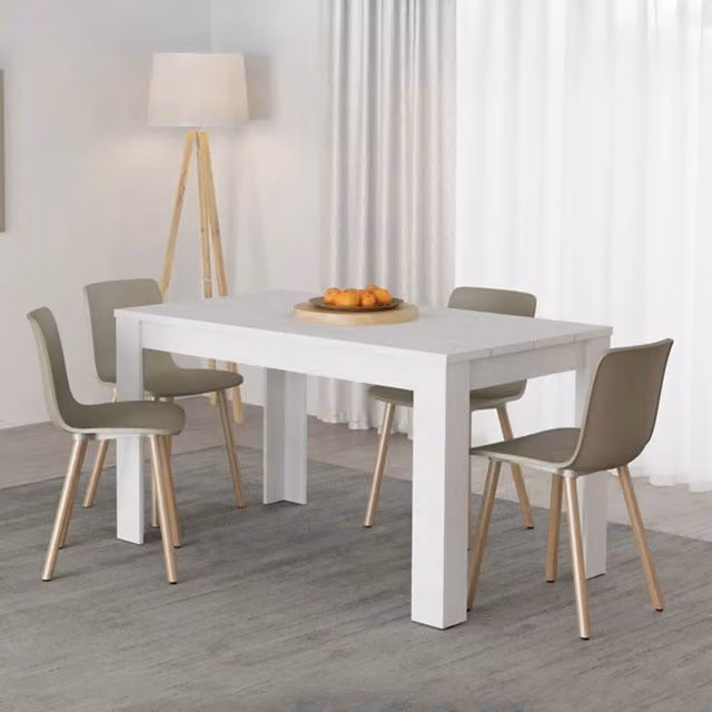 Tavolo fisso Sort DMORA per 6 persone, Bianco Opaco, L: 135 cm, P: 80 cm, H: 76 cm