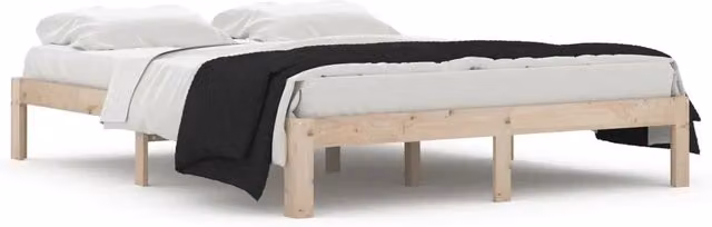 Letto matrimoniale King Size DESIGN IN in legno di pino massello bianco con doghe piatte fisse L/P/H: 150 x 200 x 30 cm – 1