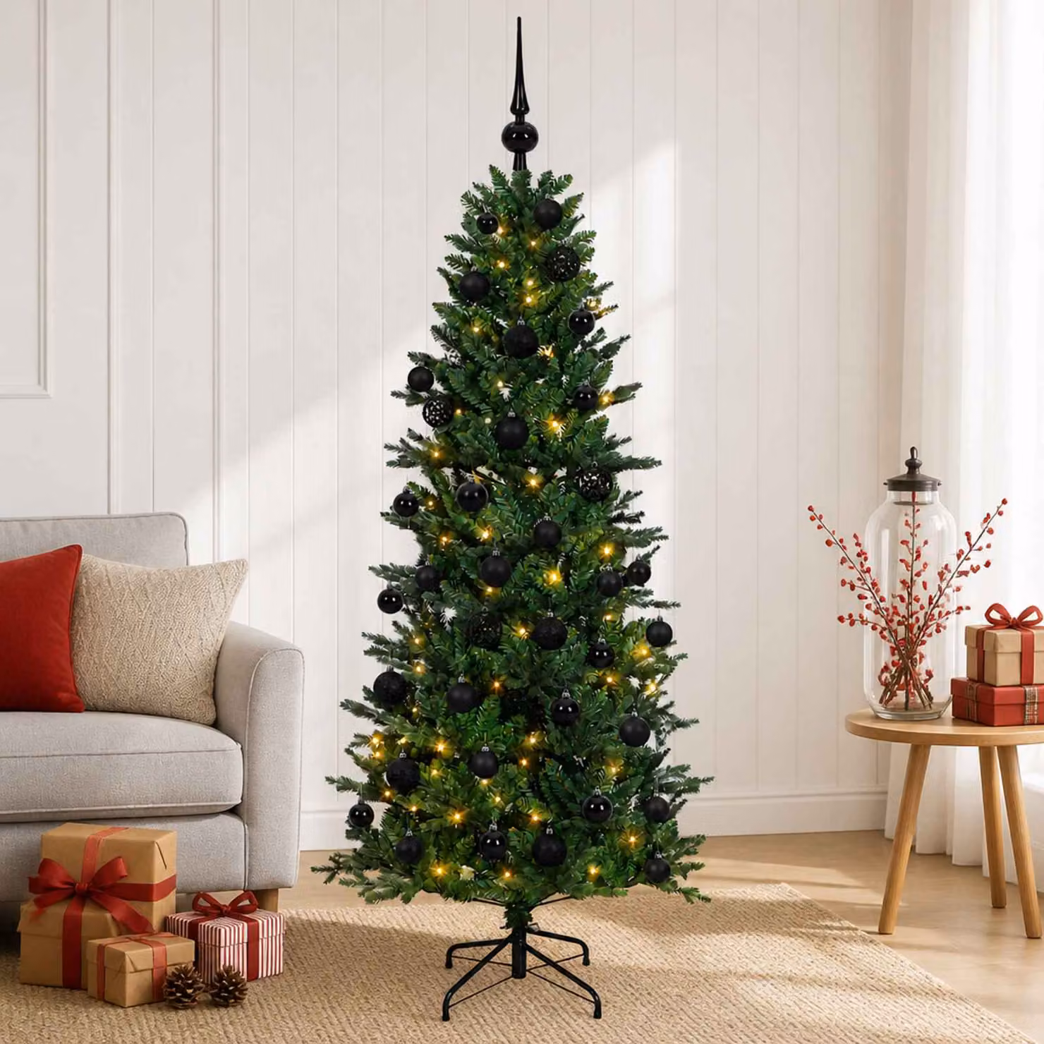 vidaXL Albero di Natale artificiale con palline 120 cm 150 LED