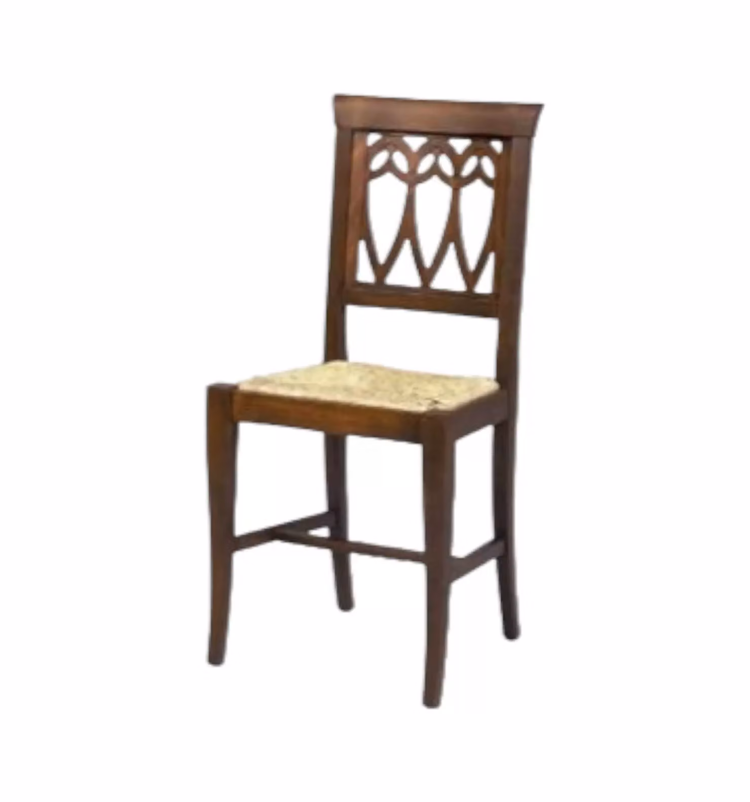 Sedia classica in legno di faggio con seduta in paglia color noce Mobili 2G L/P/H: 43 x 45 x 91 cm – 1