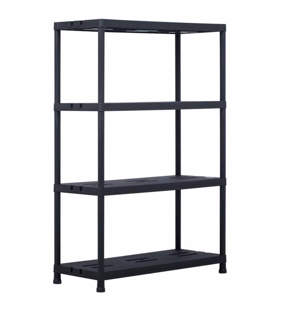 Scaffali 2 pz Nero 220 kg 90x40x138 cm in Plastica
