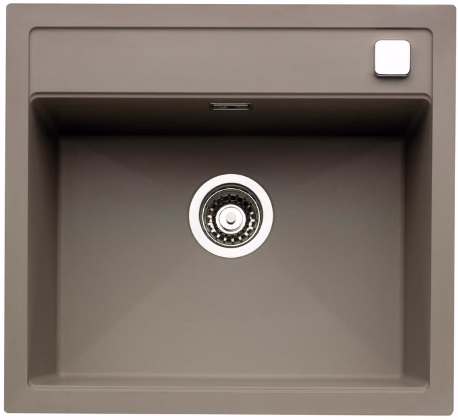 Lavello NABER ANGOLA 56 in CONCRETE con miscelatore girevole cromato / Lavello da appoggio / Monovasca / Larghezza mobile 60 cm