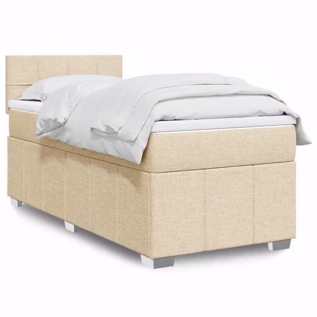Giroletto a Molle con Materasso Crema 90x200 cm inTessuto 3289256