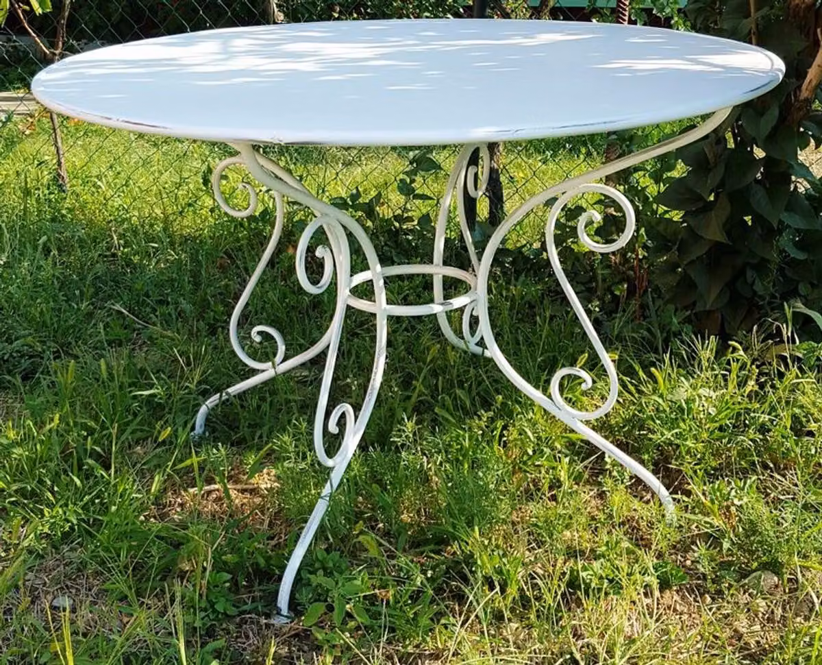 Tavolo da giardino in ferro battuto Casa Padrino - vari colori - Ø115 cm x H75 cm - Mobili da giardino