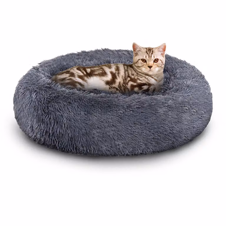 Clanmacy cane letto peluche posto letto cane cuscino gatto lavabile antiscivolo confortevole 60cm grigio scuro