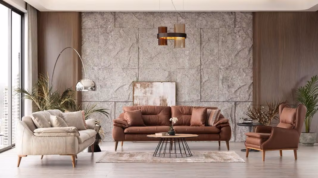Sofa Sofagarnitur Couchgarnitur Couch Landschaft Gemütliche 3+1+1 Polster