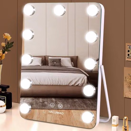 Azomor: specchio da trucco illuminato con illuminazione LED regolabile e comandi intuitivi