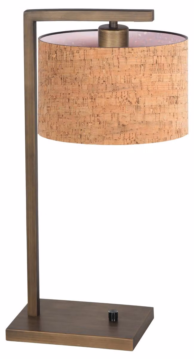 Lampada da tavolo - bronzo - Stang - metallo tessile - lampada da comodino - E27 - 4900BR - Steinhauer