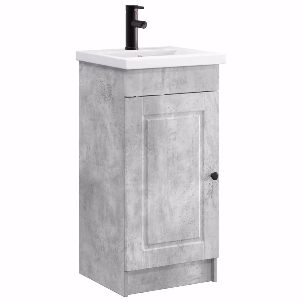 Mobile da bagno moderno vidaXL con lavabo, Grigio e Nero, L: 42 cm, P: 40 cm, H: 84,5 cm – 2
