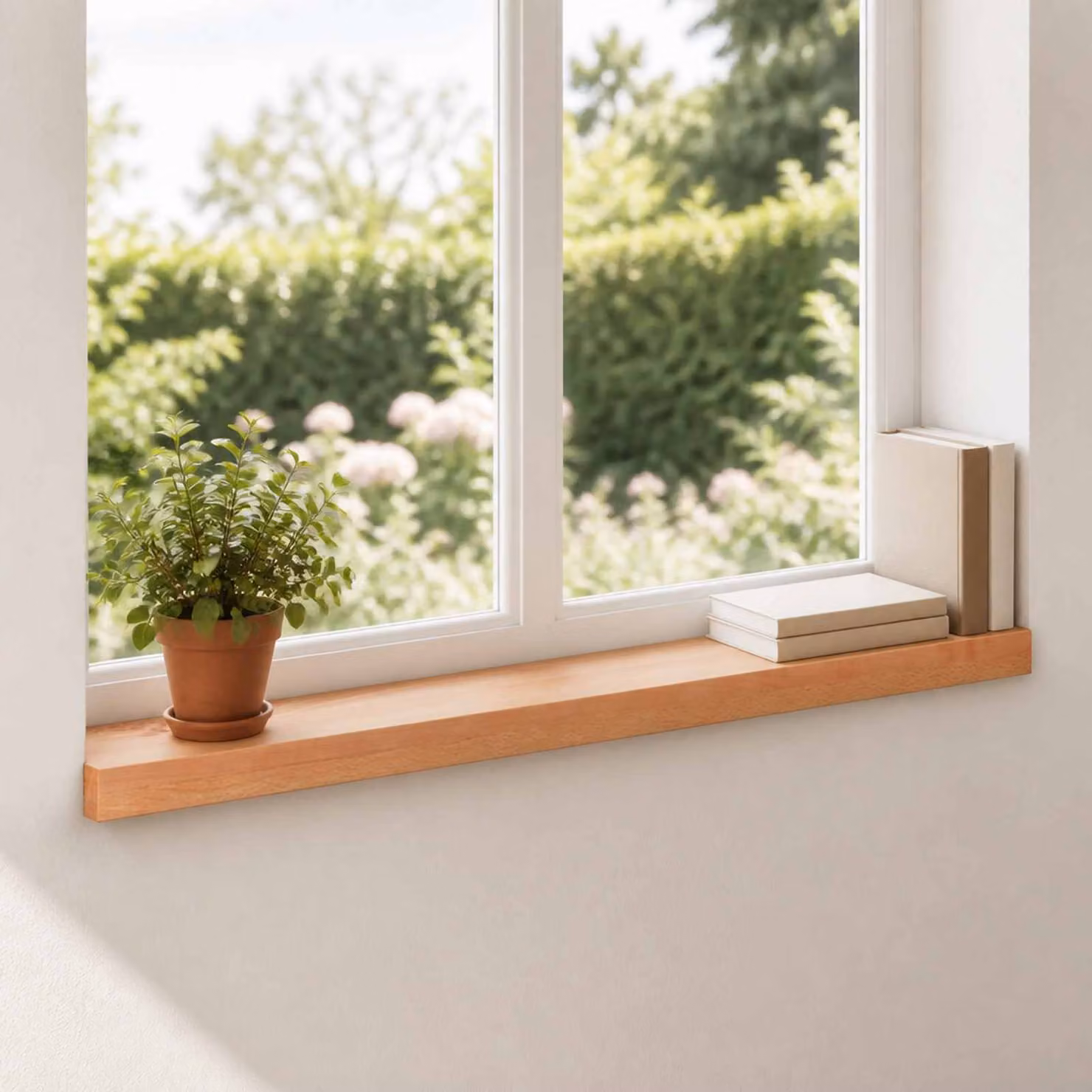 Set di 2 soglie per finestre vidaXL in legno color marrone L: 80 cm, P: 15 cm, H: 2 cm