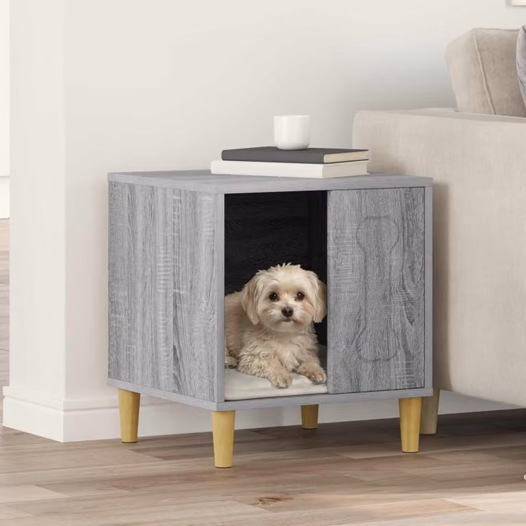 Cuccia per cani vidaXL in legno MDF colore grigio L 44 cm x P 42 cm x H 49 cm