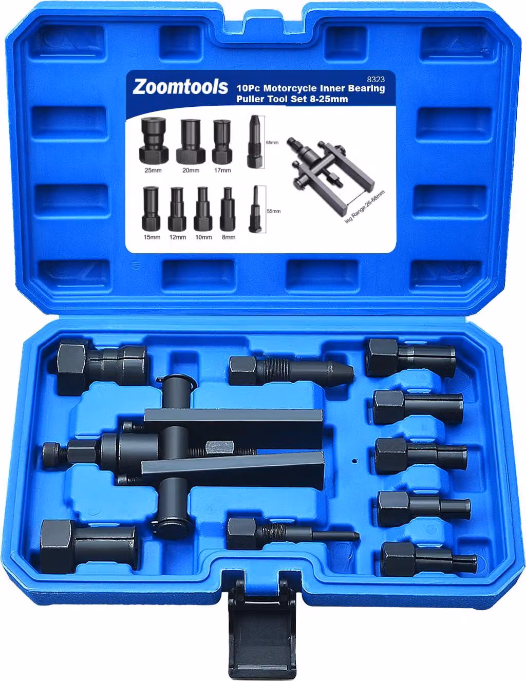 Set di 10 utensili per la rimozione di cuscinetti interni, da 8 a 25 mm