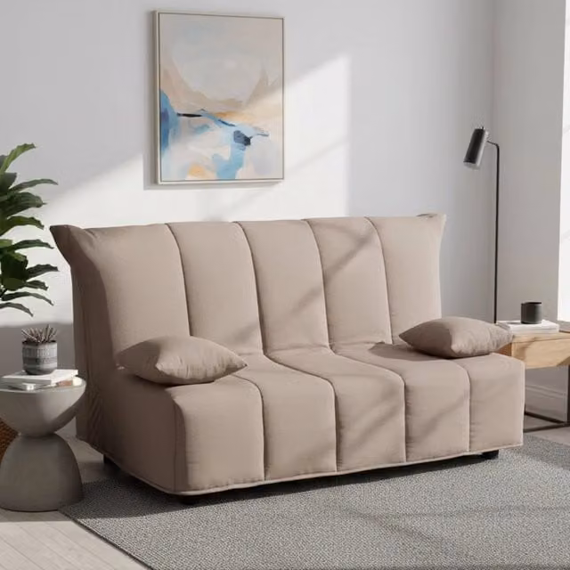 Divano Letto Antal Talamo Italia, Sofà 3 Posti Moderno con Apertura a Carrello e Cuscini Inclusi, Colore Beige, L: 165 cm, H: 85 cm – 1