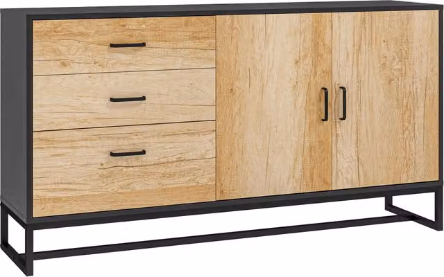 Buffet con 3 cassetti e ripiano regolabile ¨C zephmum ¨C acciaio, alluminio