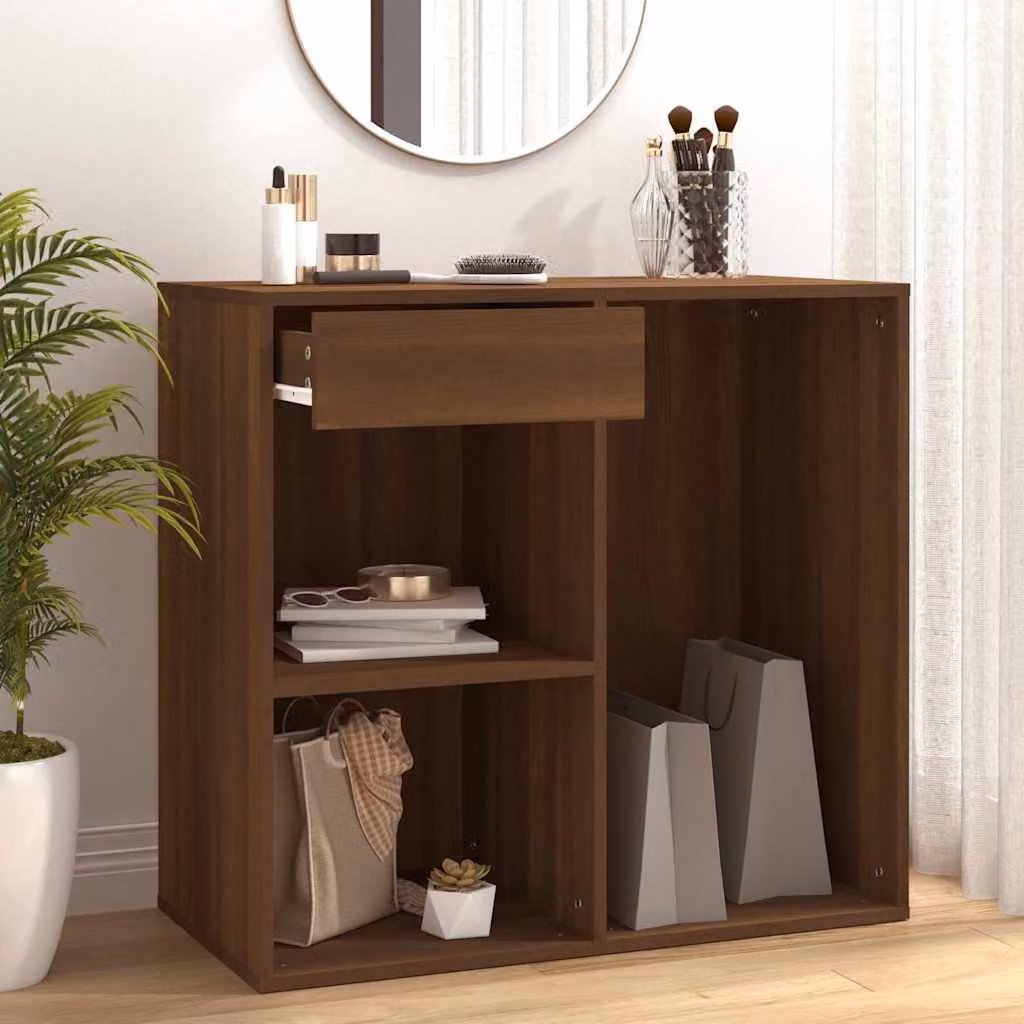 Armadietto per cosmetici vidaXL in legno color rovere marrone, L: 80 cm, P: 40 cm, H: 75 cm