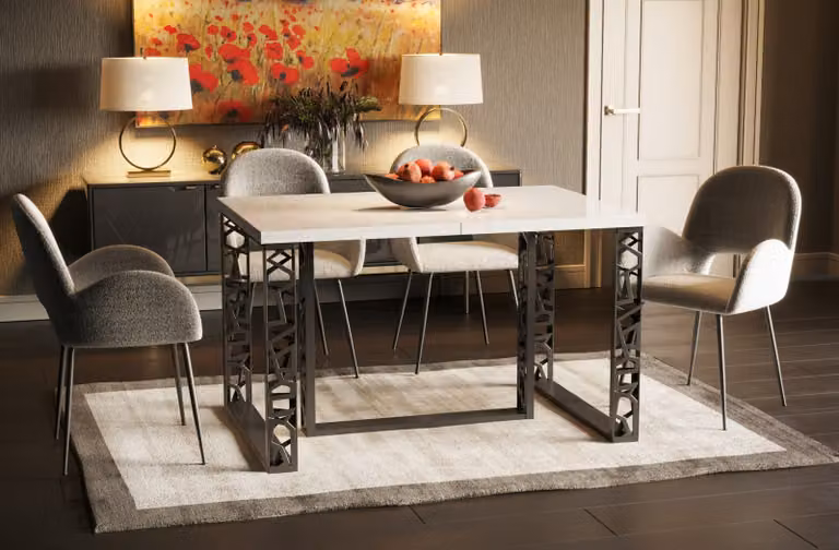Tavolo da pranzo Endo-Moebel Ewerest fino a 130 cm - 310 cm tavolo da cucina allungabile con guide in metallo (bianco lucido)