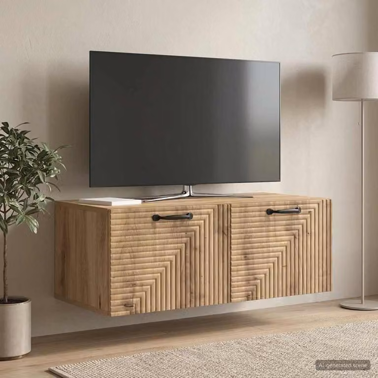 Mobile Porta TV da Muro vidaXL in Rovere Artigianale, Marrone, L: 78,5 cm, P: 41 cm, H: 30 cm