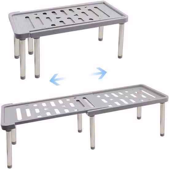 Confezione piatta - Armadietto pieghevole per cucina e bagno - Scaffale da parete multiuso - Scaffale girevole - Ideale per posate, scarpe ed elettrodomestici - Grigio - Scaffale regolabile per riporre oggetti.
