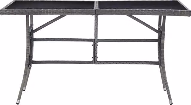 Tavolo da Giardino | Tavolino da esterno Grigio 140x80x74 cm in Polyrattan