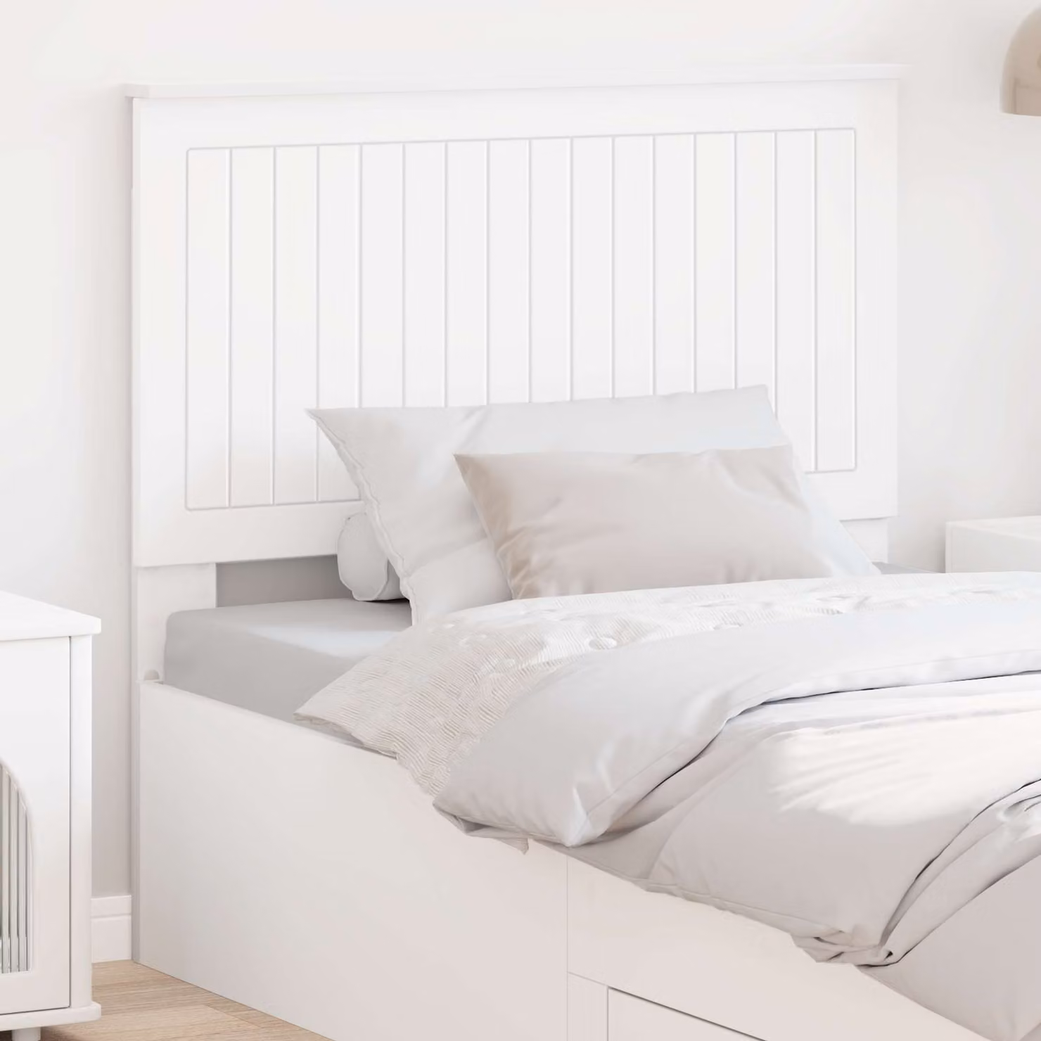 Testiera per letto moderna vidaXL in legno ingegnerizzato bianco opaco