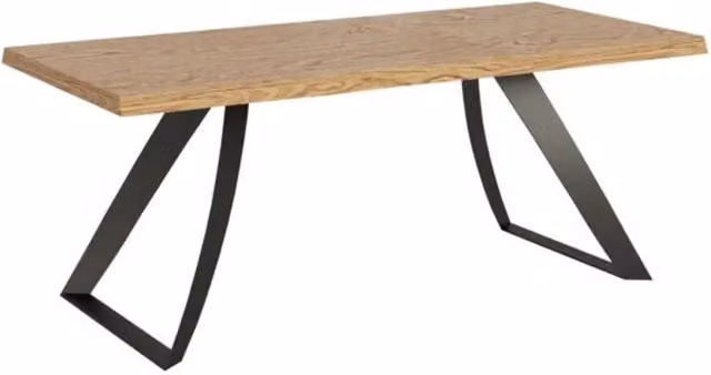 Tavolo fisso Itamoby in rovere con bordo live edge e gambe antracite L: 180 cm, P: 90 cm, H: 75 cm – 1