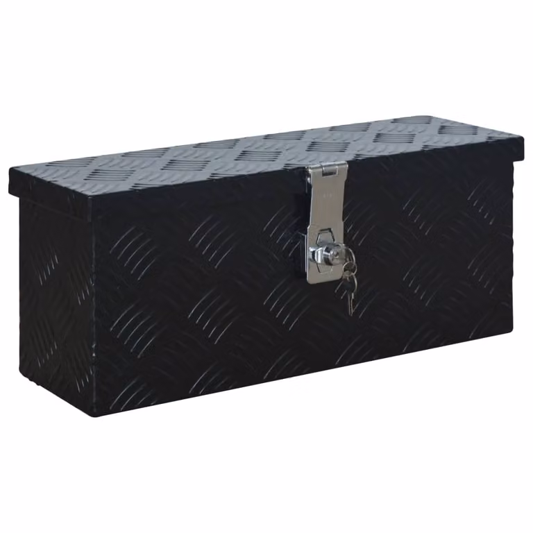 vidaXL Cassa in alluminio 485 x 140 x 200 mm Nero