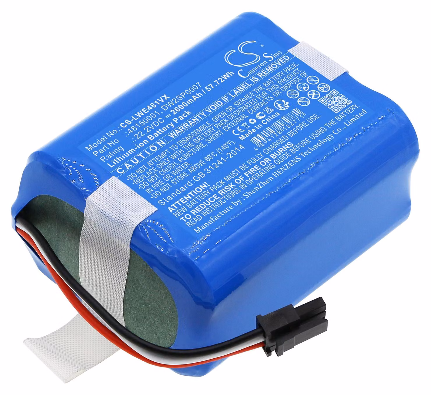 TECHTEK Batteria compatibile con [Lawn Expert] Robotic Lawnmower sostituisce 48150001, per DW2SP0007