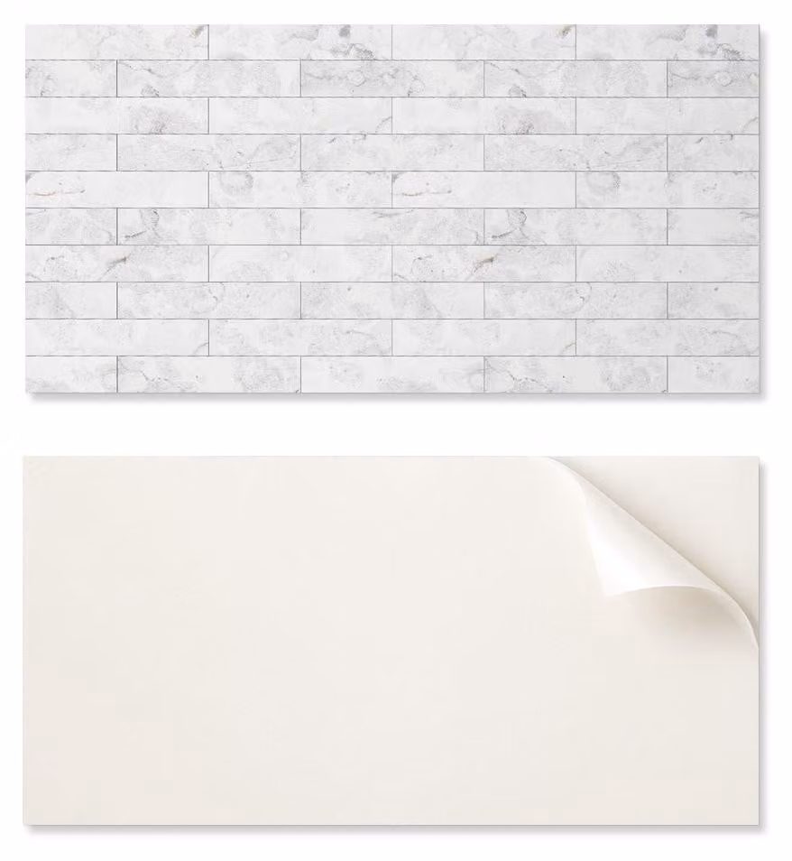 Pannello in vinile autoadesivo con stampa, ideale per bagni, dimensioni 120 x 60 cm, effetto marmo