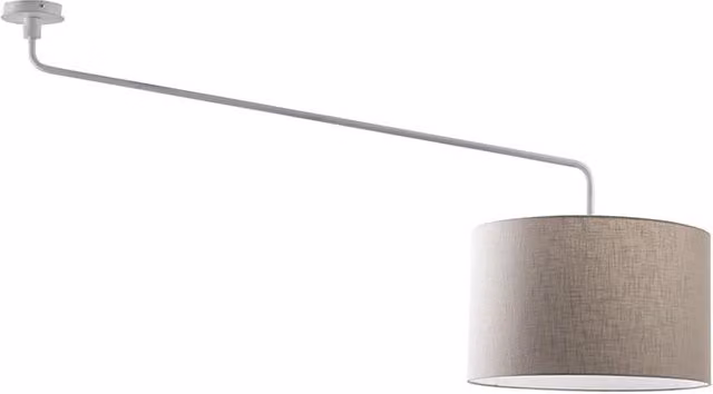 Vivien Plafoniera Bianca con Paralume Avorio 48cm - Lampada Soffitto E27, Classe I, IP20, Struttura Metallo Verniciato - Rossini Group
