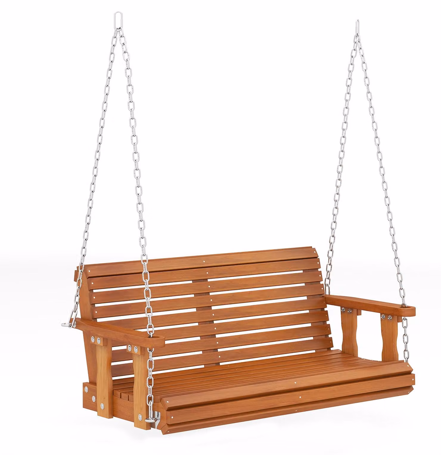COSTWAY, sedia a dondolo in stile hollywoodiano, per 2 persone, realizzata in legno di abete, con una capacità di carico fino a 300 kg, dimensioni: 119,5 x 62 x 49 cm