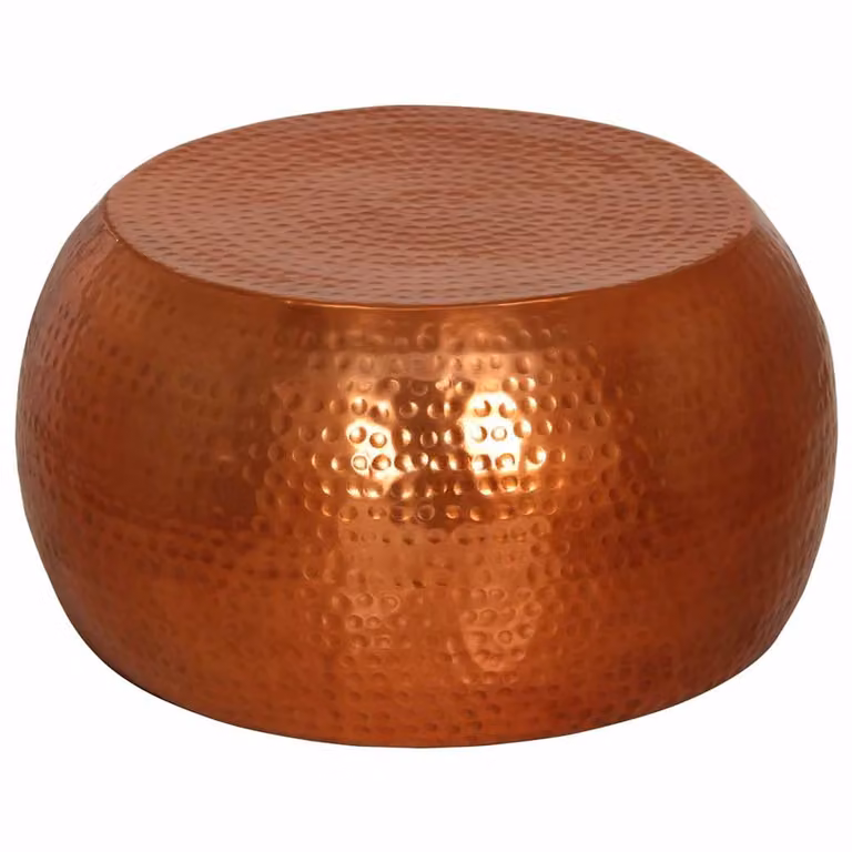 Tavolino da salotto rotondo vidaXL in metallo color oro e bronzo, Diametro: 55 cm, Altezza: 28 cm