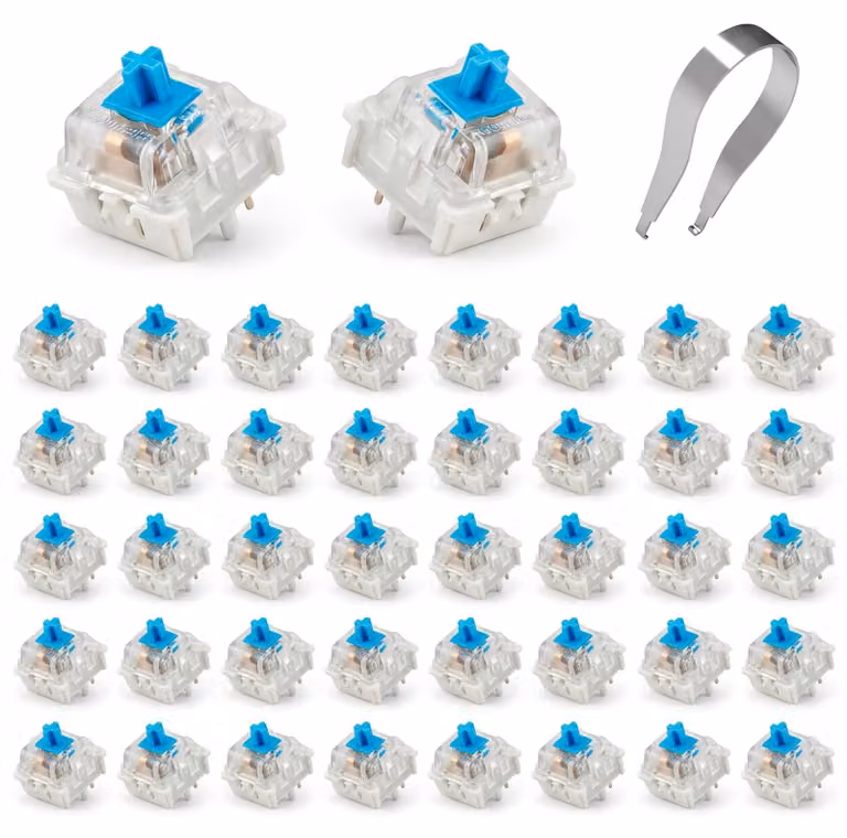 Interruttori meccanici per tastiere, interruttori "clicky" blu a 3 pin
