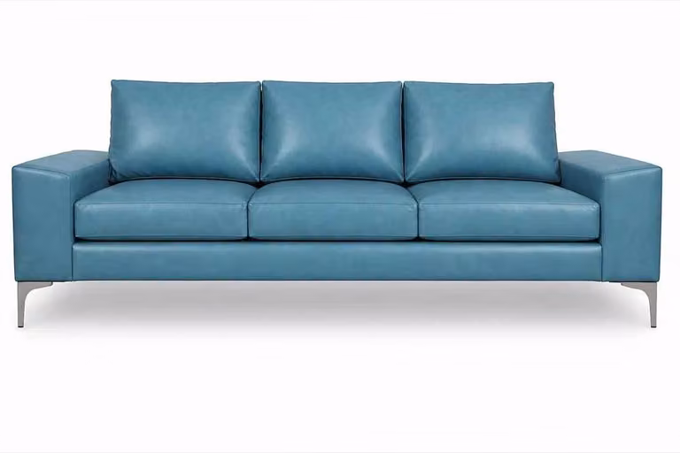 XXL Sofa 3 Sitzer Couch Wohnzimmer Polster Sitz Garnitur Leder Türkis