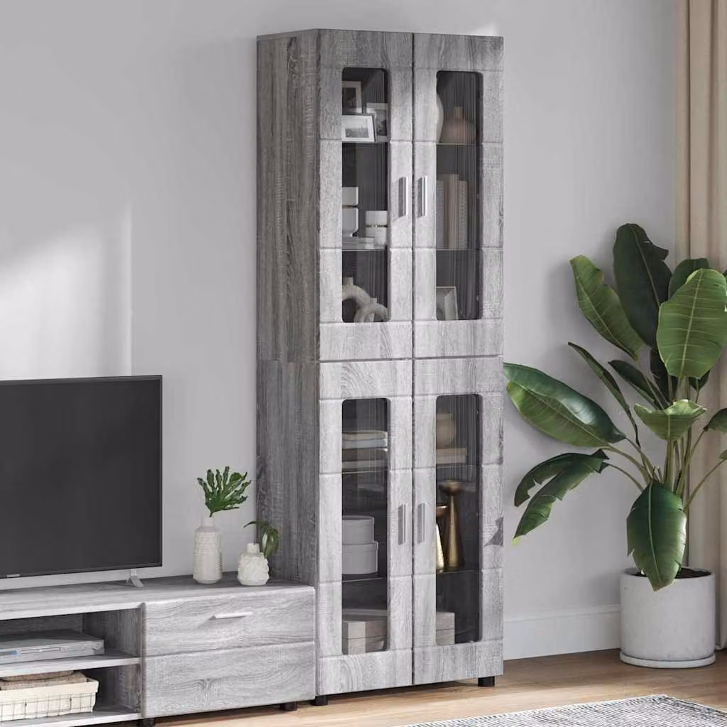vidaXL Credenza FLORIN Moderna Grigia con Scaffali L/P/H: 60 x 35 x 182 cm – 1