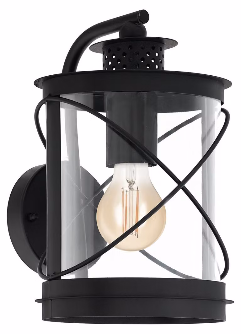 Applique Esterno Contemporanea Hilburn Metallo Nero 1 Luce E27