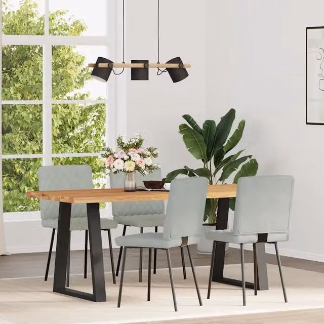 Set di 4 sedie da pranzo vidaXL in velluto grigio con design moderno – 1
