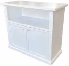 Mobile porta TV KIVIO in legno stile shabby chic bianco opaco L: 84 cm, P: 40,5 cm, H: 75 cm – 1