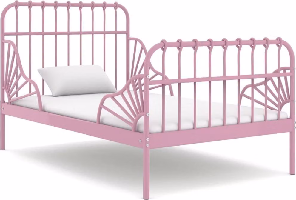 The Living Store Letto estraibile in metallo rosa 80x130/200 cm