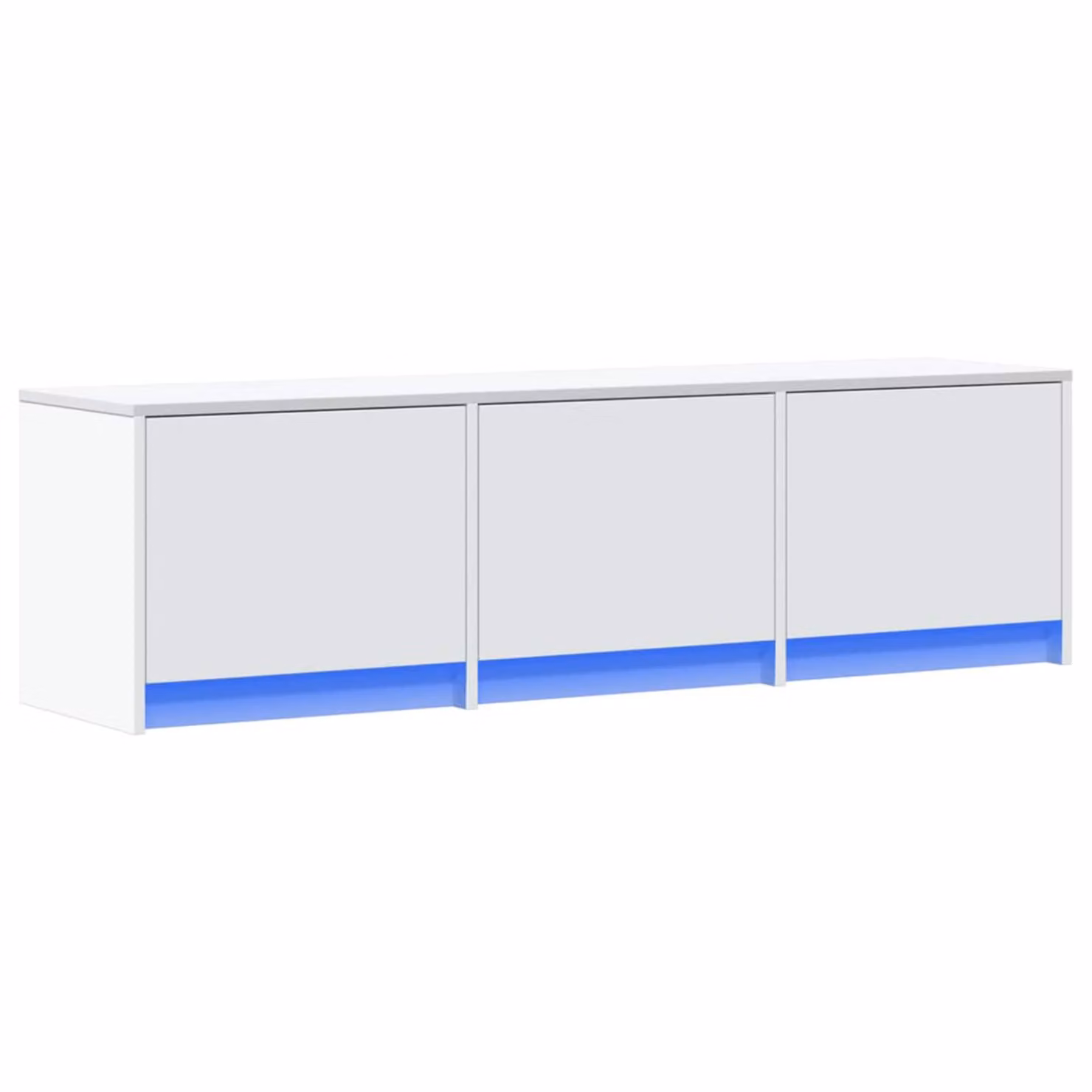 Mobile TV moderno vidaXL in legno MDF bianco con illuminazione integrata L 140 x P 40 x H 34 cm