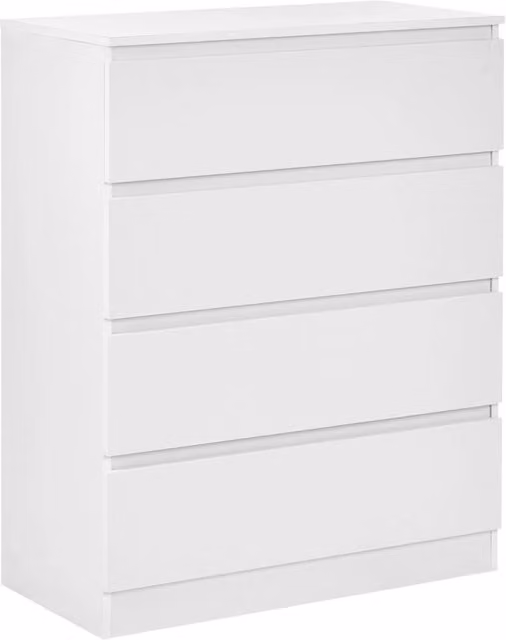 Cassettiera Beliani in MDF Bianco Design Scandinavo per Soggiorno, Camera da letto o Corridoio L: 100 cm, H: 80 cm, P: 40 cm – 1