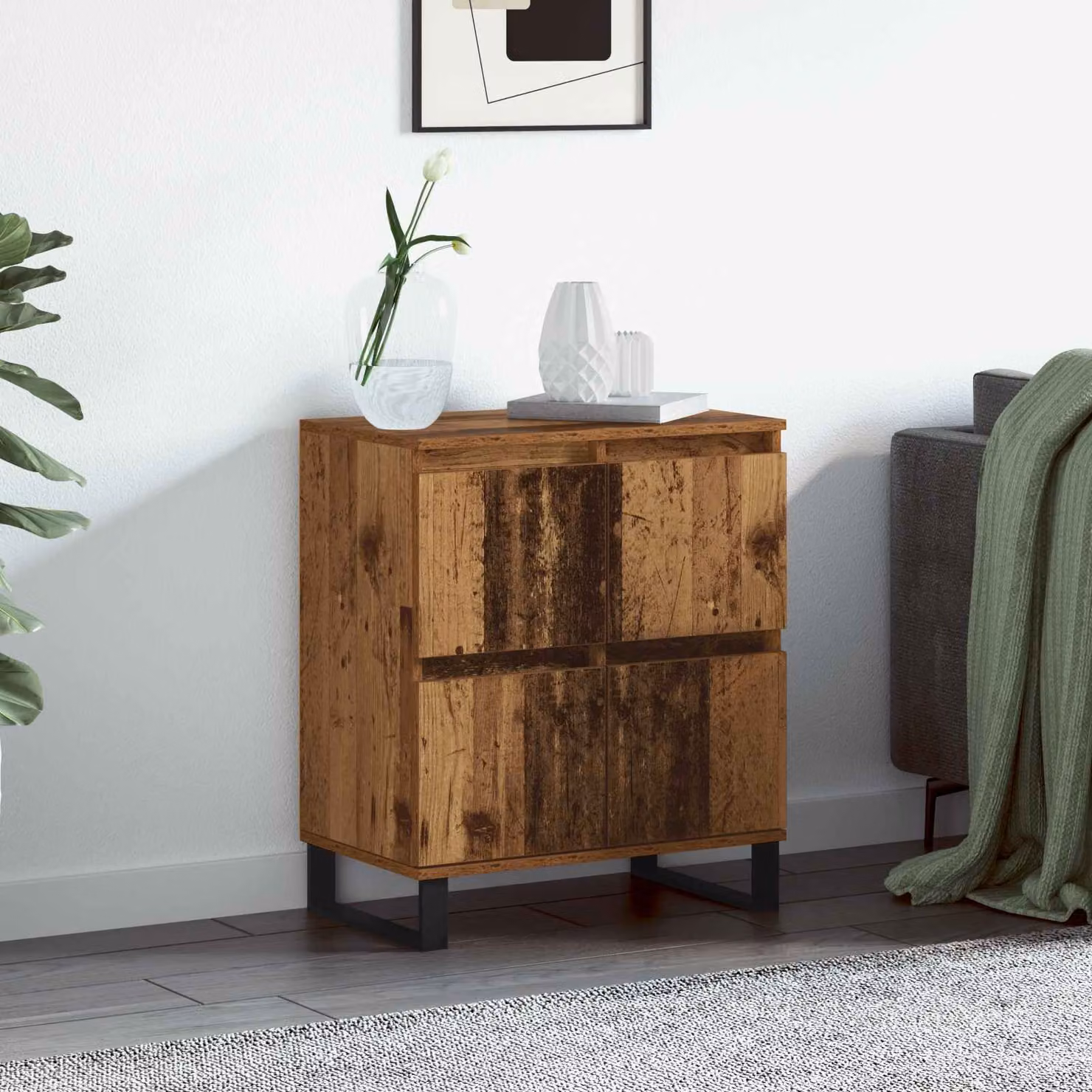 Credenza moderna vidaXL in legno marrone L: 60 cm, P: 35 cm, H: 70 cm