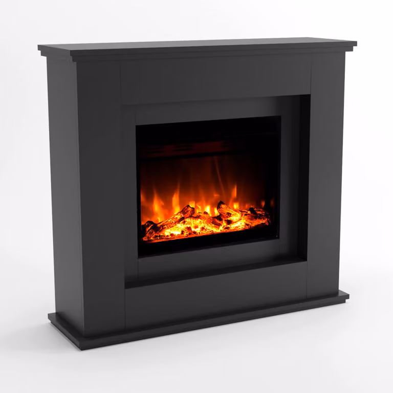 Camino elettrico a pavimento - Potenza riscaldante: 1500 Watt - Dimensioni: 111x101x33 cm