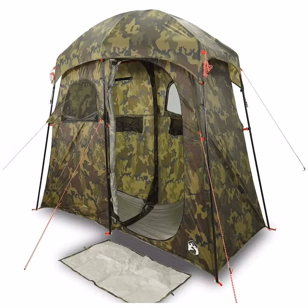 Tenda da doccia mimetica impermeabile per 2 persone Videx multicolore in poliestere e fibra di vetro L: 256 cm, P: 225 cm, H: 136 cm – 2