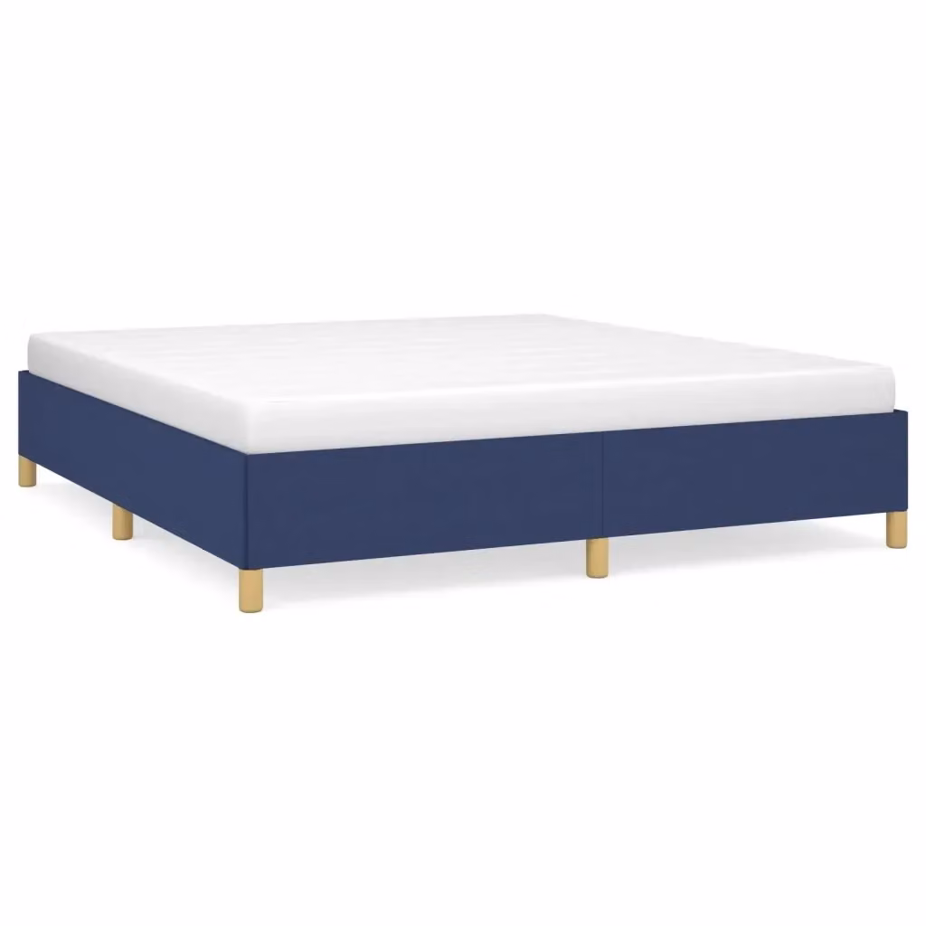 Struttura Letto Imbottita con Rete a Doghe Curvate vidaXL Blu L: 180 cm, P: 200 cm, H: 35 cm – 2