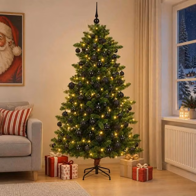 Albero di Natale Artificiale con Palline 240 cm 300 LED 3461374