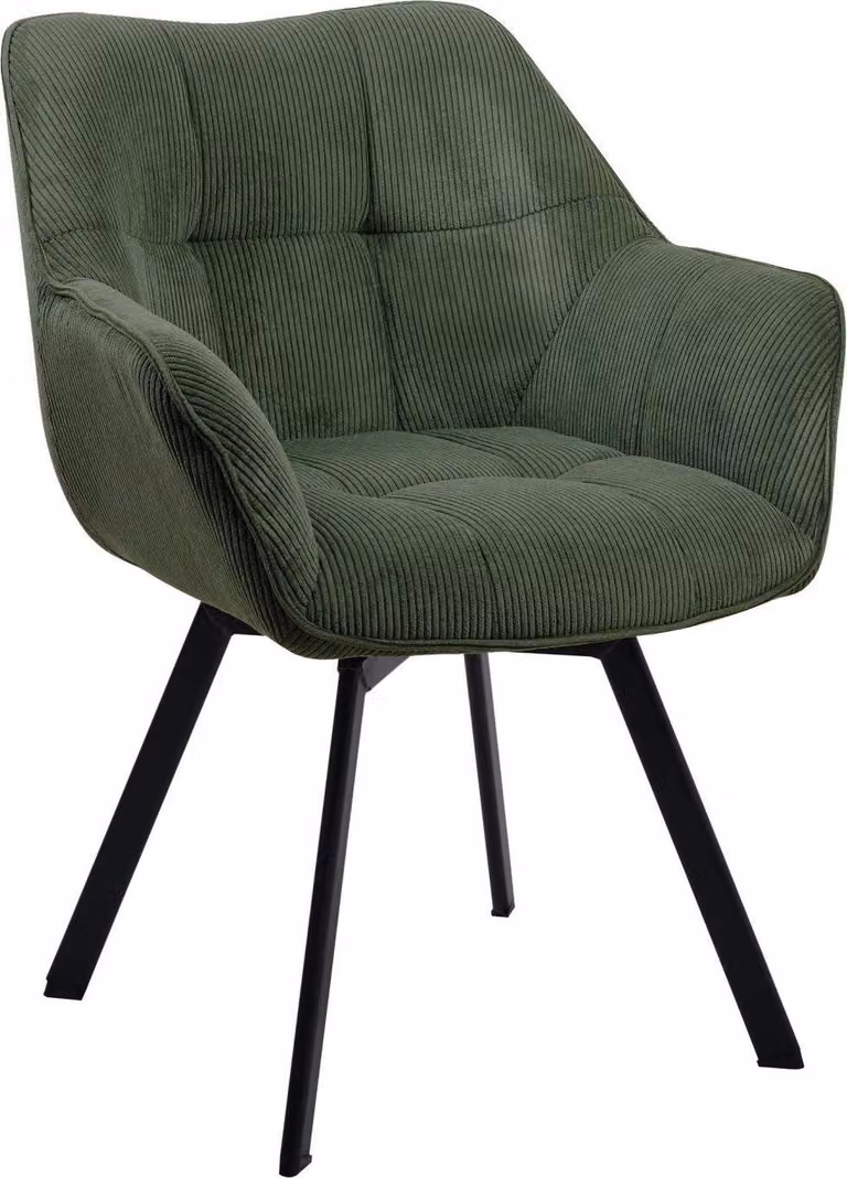 Sedia da pranzo in corda, girevole, di facile manutenzione - sedia da pranzo dal design moderno | colore: verde
