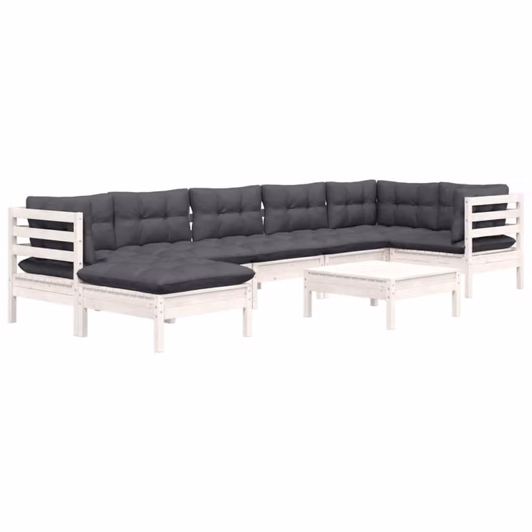 Maison Exclusive - Set Divani da Giardino 8 pz con Cuscini BiancLegno di Pino