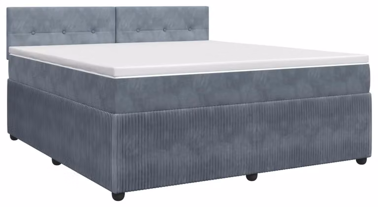 Letto a molle con materasso grigio scuro 180 x 200 cm in velluto