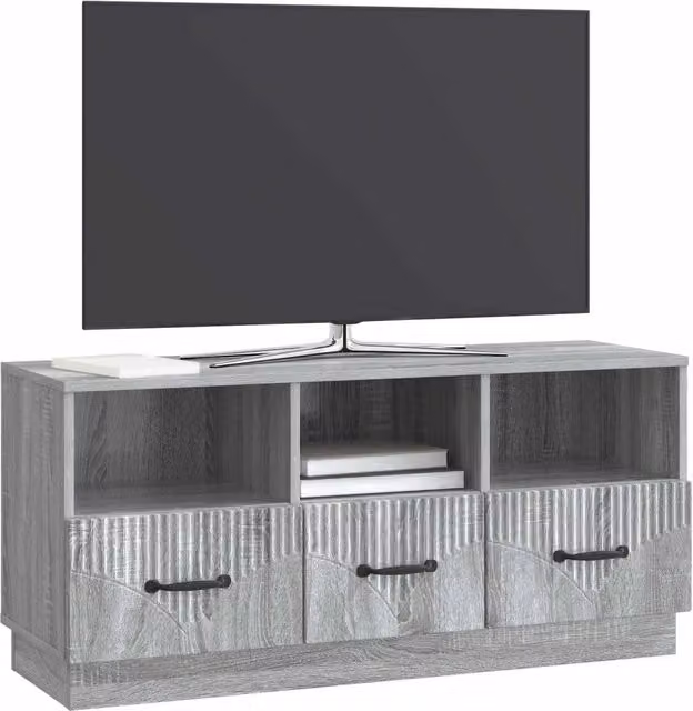 Mobile TV moderno DESIGN IN in legno ingegnerizzato grigio, L: 102 cm, P: 34,5 cm, H: 47 cm – 1